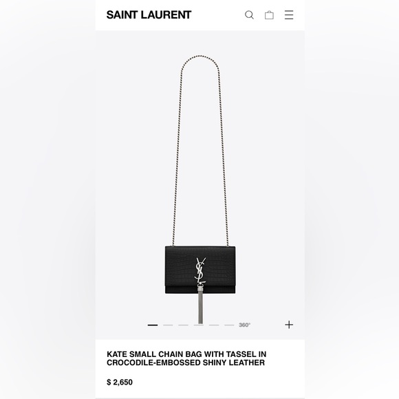 SOLD TO STORE 5A Saint Laurent YSL 100% AUTH Kate Chain Bag In Croc-Embossed - Picture 1 of 13